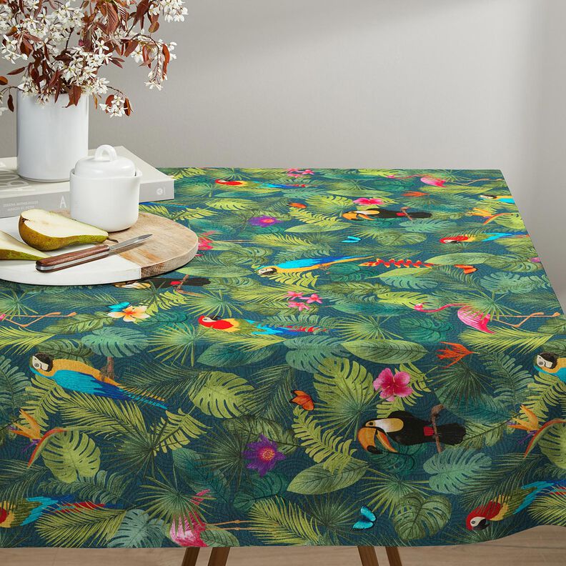 Dekorationstyg Halvpanama Tropiska fåglar – mörkgrön/röd,  image number 7