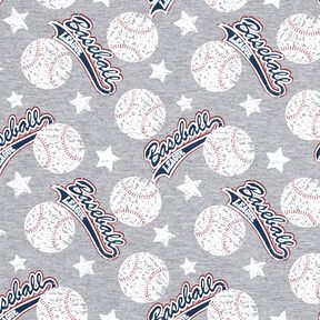 French Terry Sommarsweat baseboll – silver/vit, 