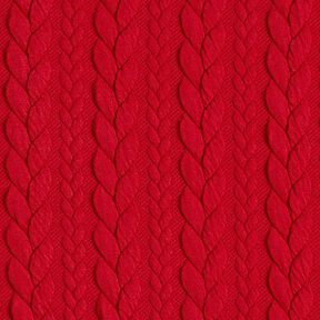 Jerseyjacquard Cloqué Flätat mönster – rött, 