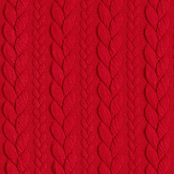 Jerseyjacquard Cloqué Flätat mönster – rött,  image number 1