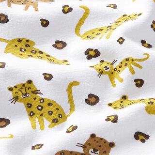 Ekologisk bomullsjersey lycklig leopard – yllevit, 