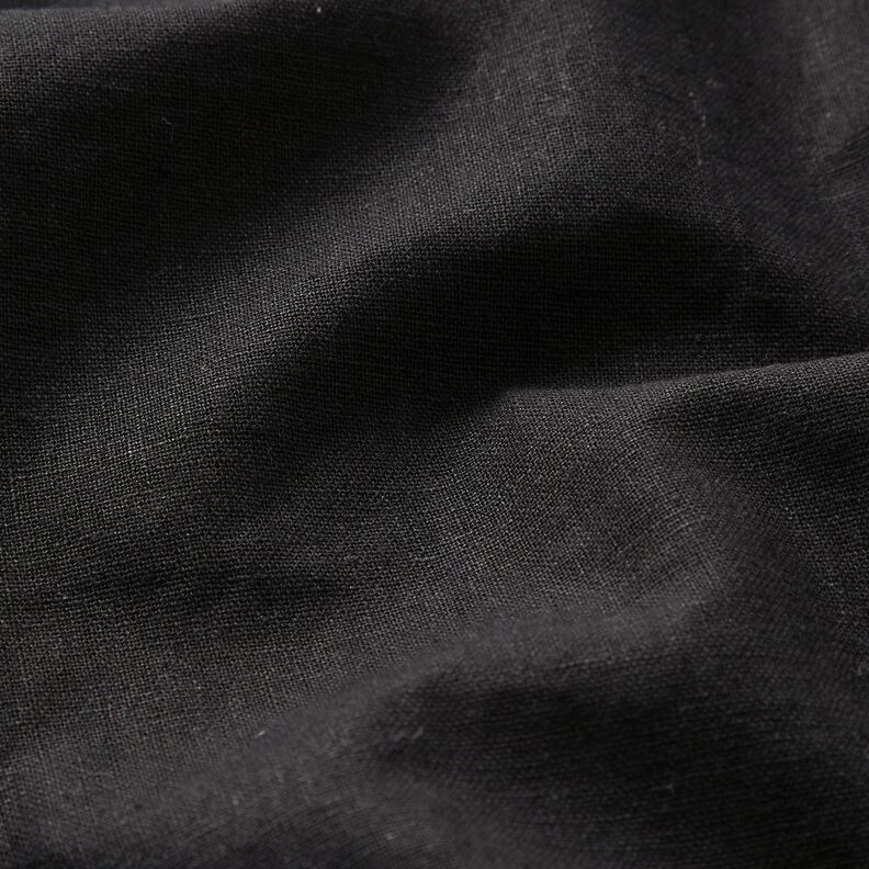 blandning av tvättad linne-bomull – svart,  image number 2