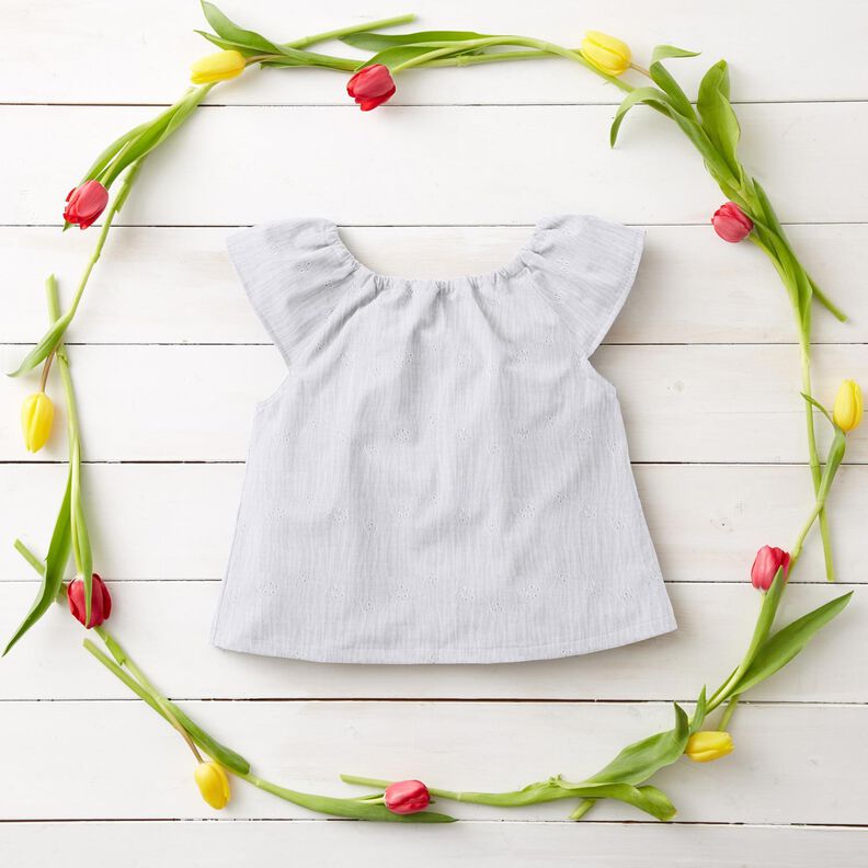 Muslin/Dubbel-krinkelväv Engelskt broderi blomrankor – vit,  image number 6