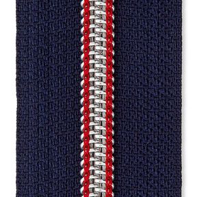 Ändlös dragkedja [5 mm] Metall | Prym – marinblått/rött, 