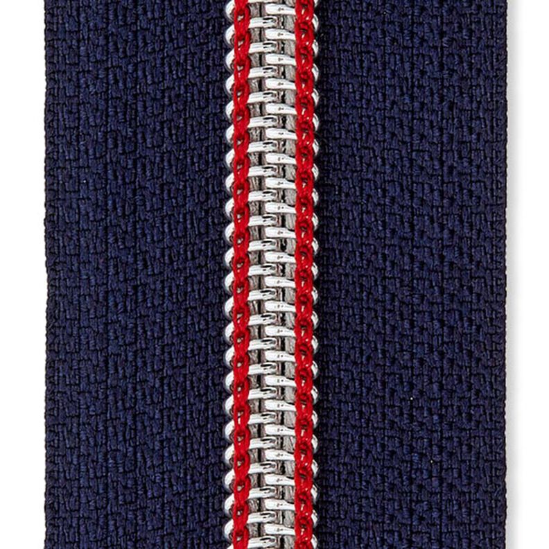 Ändlös dragkedja [5 mm] Metall | Prym – marinblått/rött,  image number 1