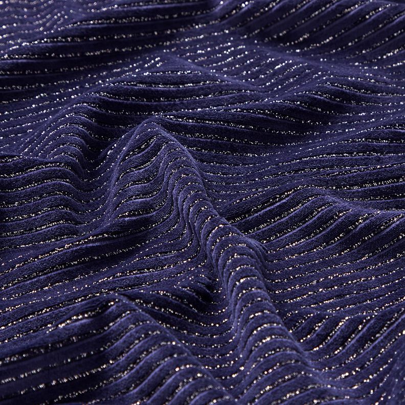 Plyschtyg glitterränder – marinblått/silvermetallic, image number 2