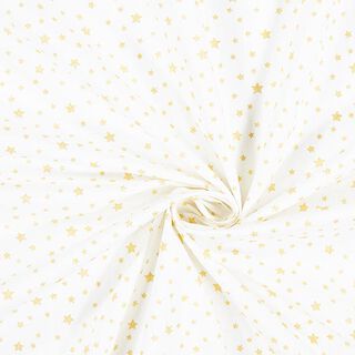 Bomullstyg Kretong Små glitterstjärnor – guld, 