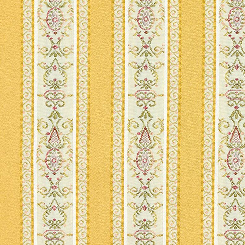 Möbeltyg Jacquard Biedermeier Ränder – kräm/gul,  image number 1