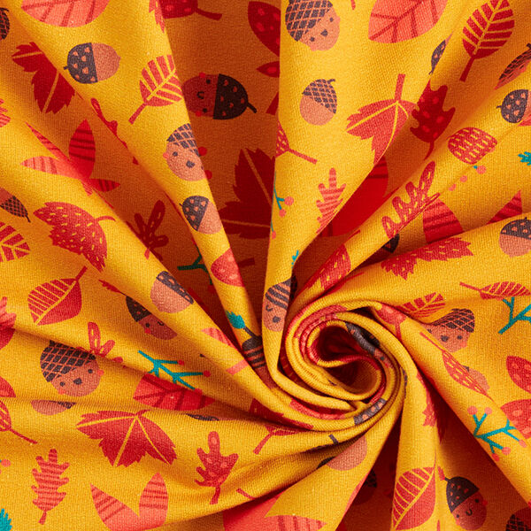 French Terry Sommarsweat Ekollon Digitaltryck | PETIT CITRON – currygul, image number 3