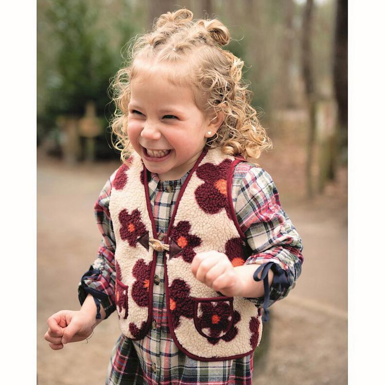 Teddyplysch Blommor | Poppy Fabrics &ndash; dyn/ljusbeige,  image number 6