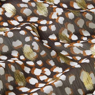 Crêpe chiffong metallictryck guldfläckar – svart/terracotta, 