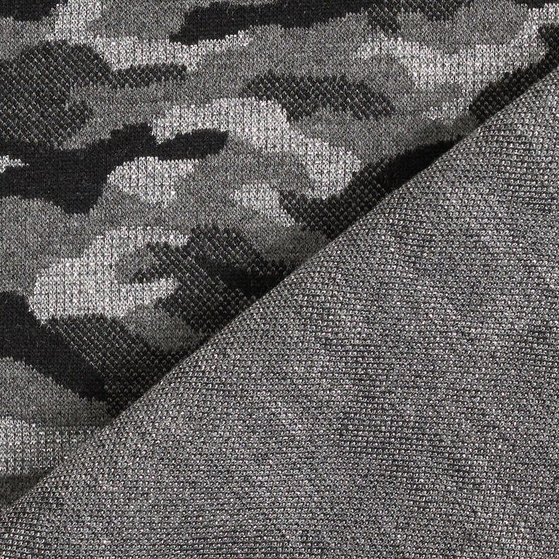 Stickad jacquard camouflage metallic – svart/silvermetallic,  image number 5