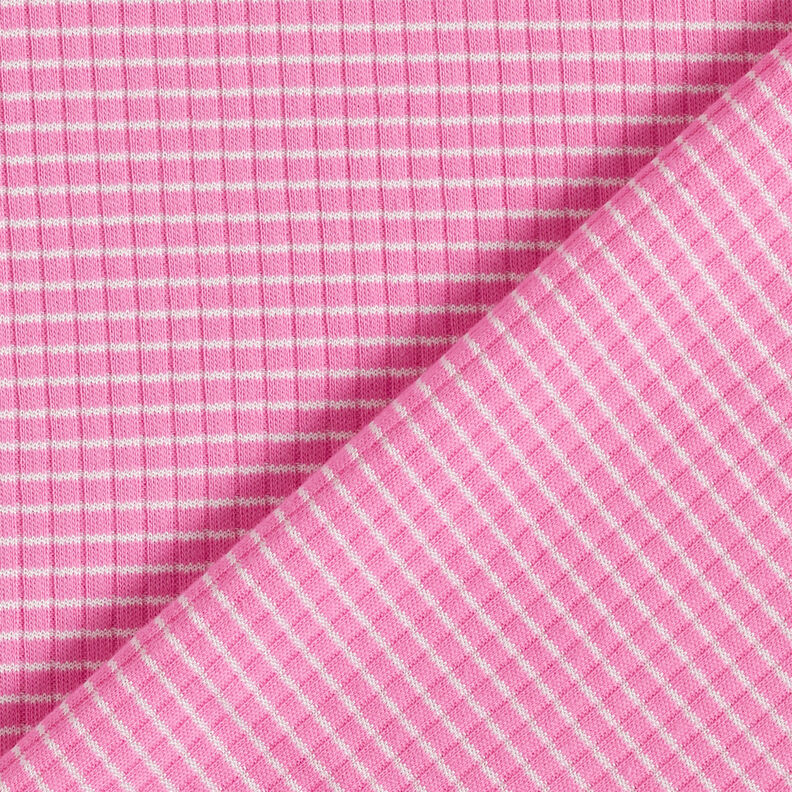Ribbad jersey miniränder – rosa/vit,  image number 5
