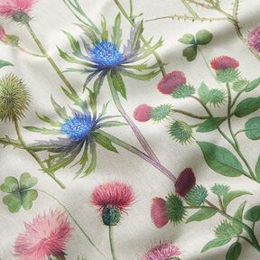 Dekorationstyg Halvpanama tistlar – pinjegrön/natur, 