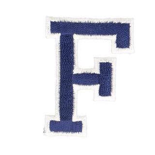 Applikation Bokstaven F [ Höjd: 4,6 cm ] – marinblått, 