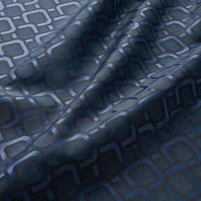 Fodertyg Jacquard retromönster – marinblått, 