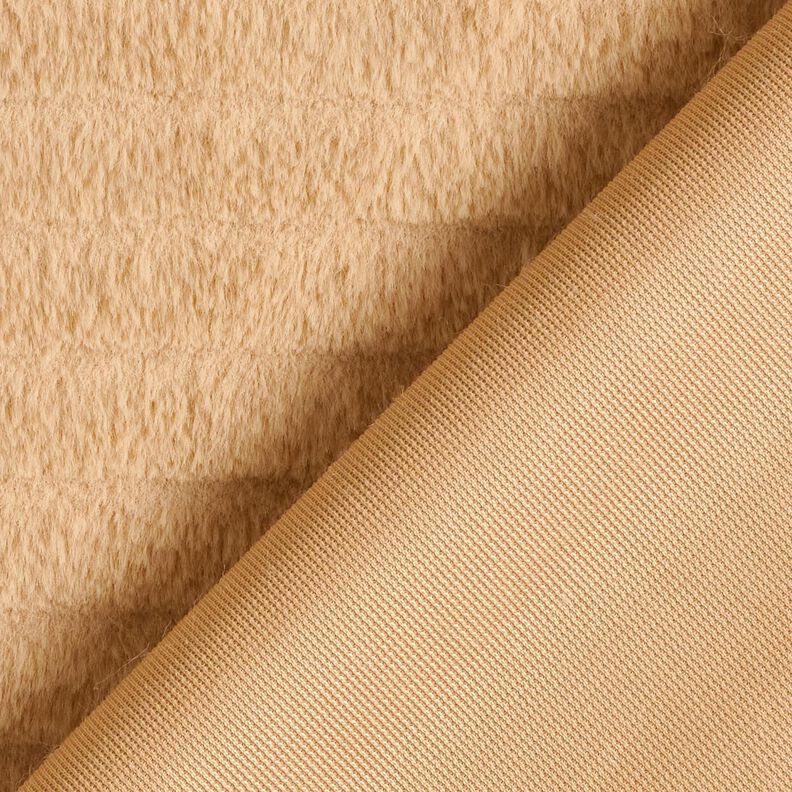 Fuskpäls med breda horisontella ränder – beige,  image number 4