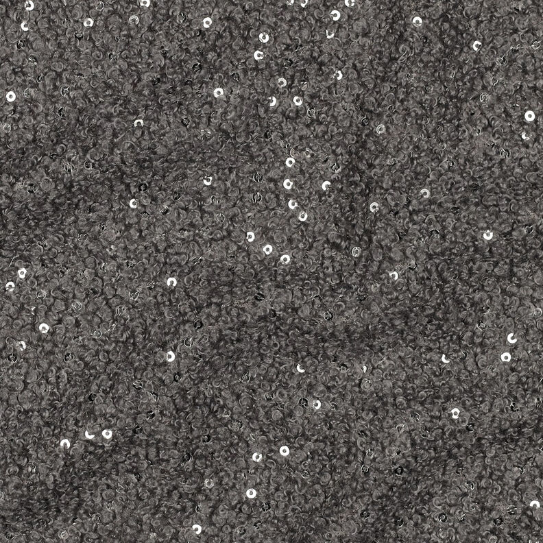 Stickad Bouclé Paljetter Enfärgat | Poppy Fabrics – grått, image number 3