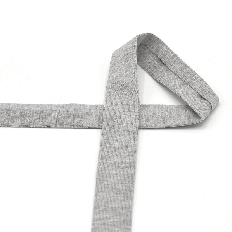 Snedslå Bomullsjersey Melange [20 mm] – ljusgrått,  image number 2