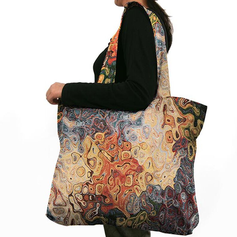 Jacquard Gobeläng Abstrakt konst – blå/rött/gul,  image number 6
