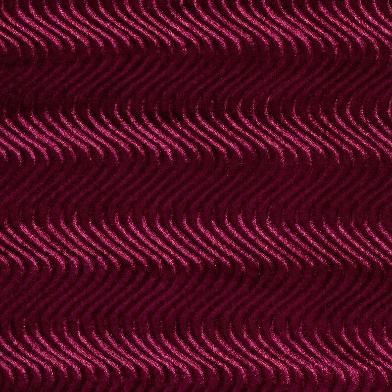 Stretchsammet präglade vågor – bordeauxrött,  image number 1