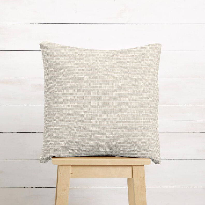 Dekorationstyg Panama subtil rand &ndash; natur/ljusbeige,  image number 6