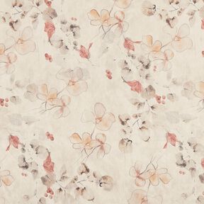 Stretchvelour med sherpabaksida, fina blommor | Katia Fabrics – natur, 