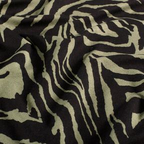 Viskosjersey zebratryck – ljus kaki/svart, 