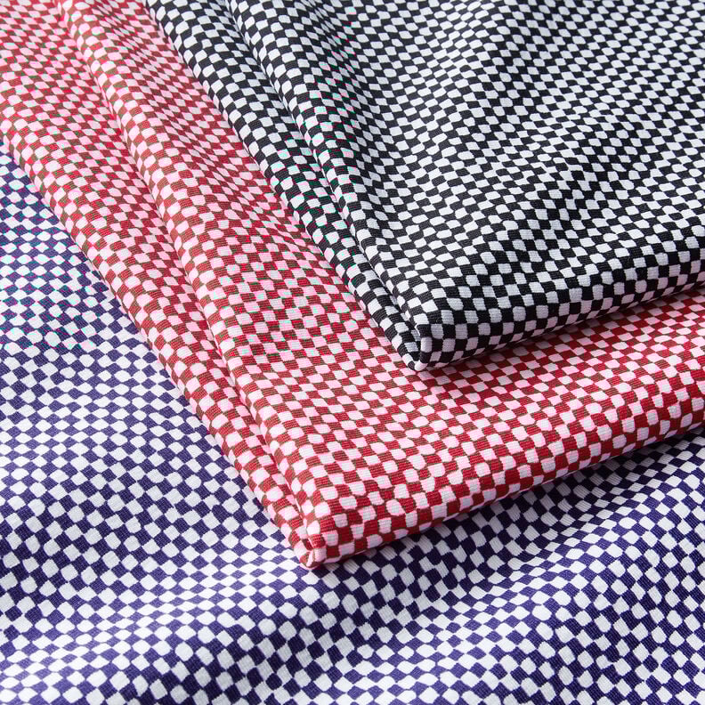 GOTS Bomullsjersey Minirutor | TCC x LOOKS by Wolfgang Joop – blålila/vit,  image number 7