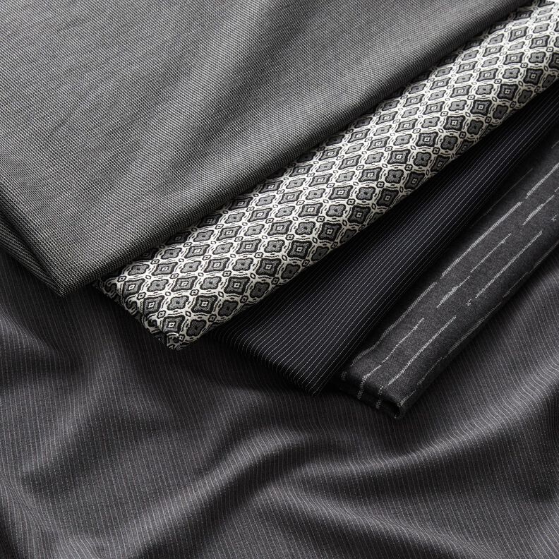 Byxtyg stretch sicksack – silvergrå/svart,  image number 5