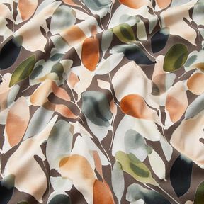 Bomullsjersey Digitaltryck med akvarellblommor – koppar/pistage, 
