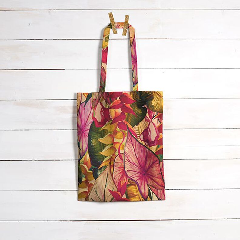Outdoortyg Canvas exotiska blad – kaminrött/lila,  image number 6