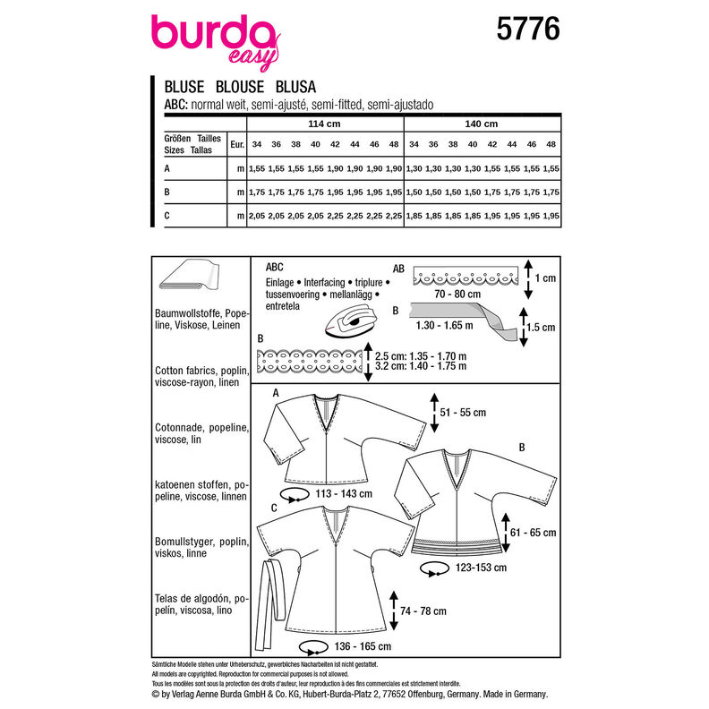 Blus | Burda 5776 | 34-48,  image number 12
