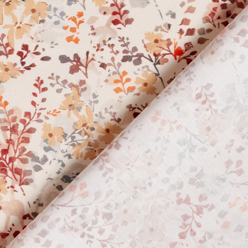 Bomullspoplin Små höstgrenar | Katia Fabrics – natur/kaminröd,  image number 4