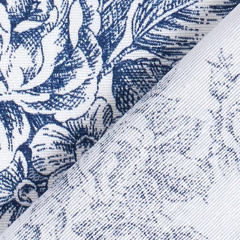 Dekorationstyg Canvas Romantik – vit/blå,  image number 4