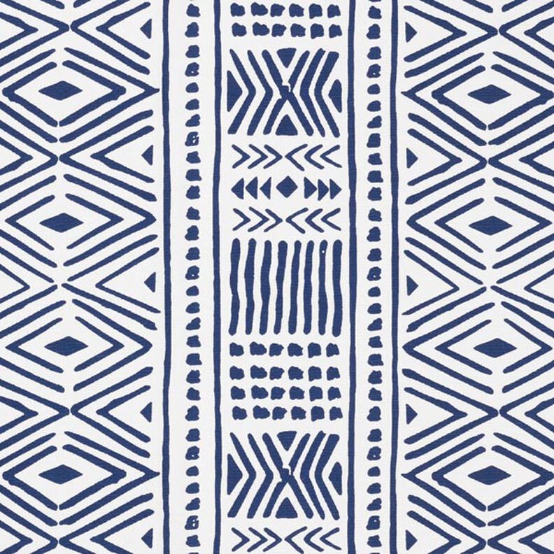 Dekorationstyg Canvas Etno – marinblått/vit, image number 1