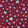 Sweatshirt Ruggad färgglada hjärtan | Poppy Fabrics – hallon,  thumbnail number 1
