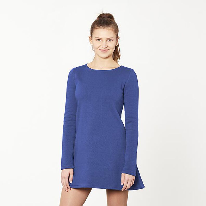 Lätt bomullssweat enfärgad – indigo,  image number 6
