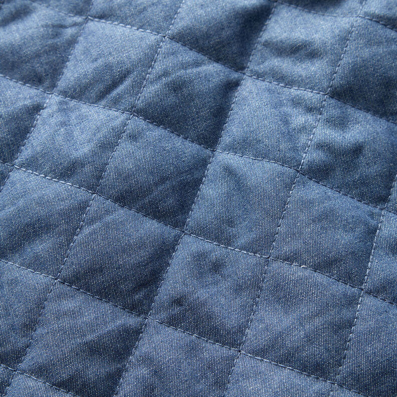 quiltat tyg chambray enfärgat – jeansblå,  image number 2