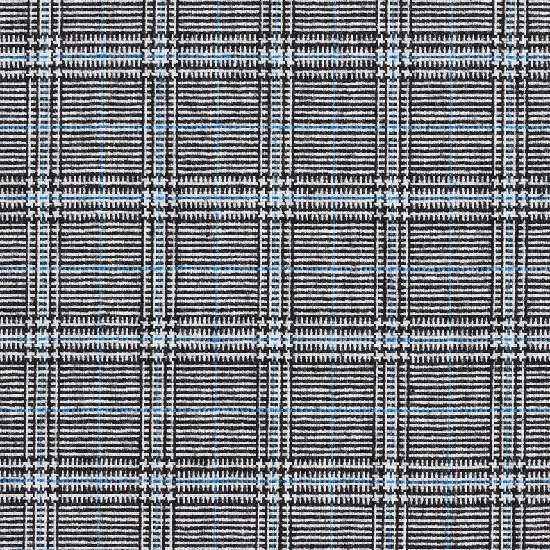 Viskosmix Abstrakt glencheck – kungsblått/svart,  image number 1