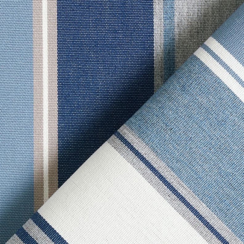 Outdoortyg Canvas Blandade ränder – indigo/elfenbensvit,  image number 4