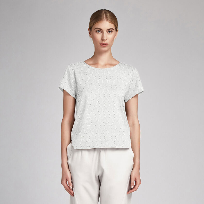 Krinkeljersey broderie anglaise – vit,  image number 6