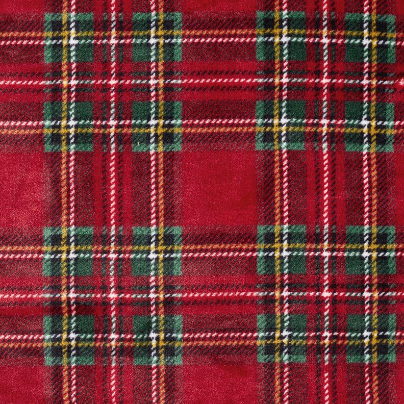 Mysfleece klassiska rutor – mörkröd/grangrön,  image number 1