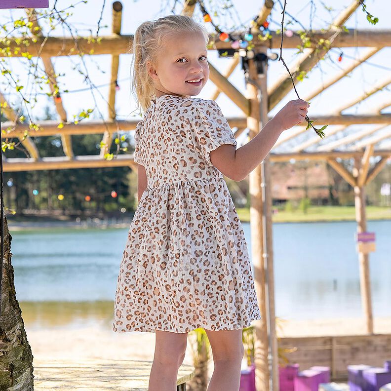 Muslin/Dubbel-krinkelväv akvarell lejon Digitaltryck – elfenbensvit,  image number 6