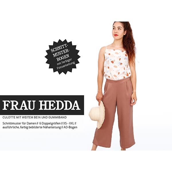 FRAU HEDDA - culotte-byxor med breda ben och resår i midjan, Studio Schnittreif  | XS -  XXL,  image number 1