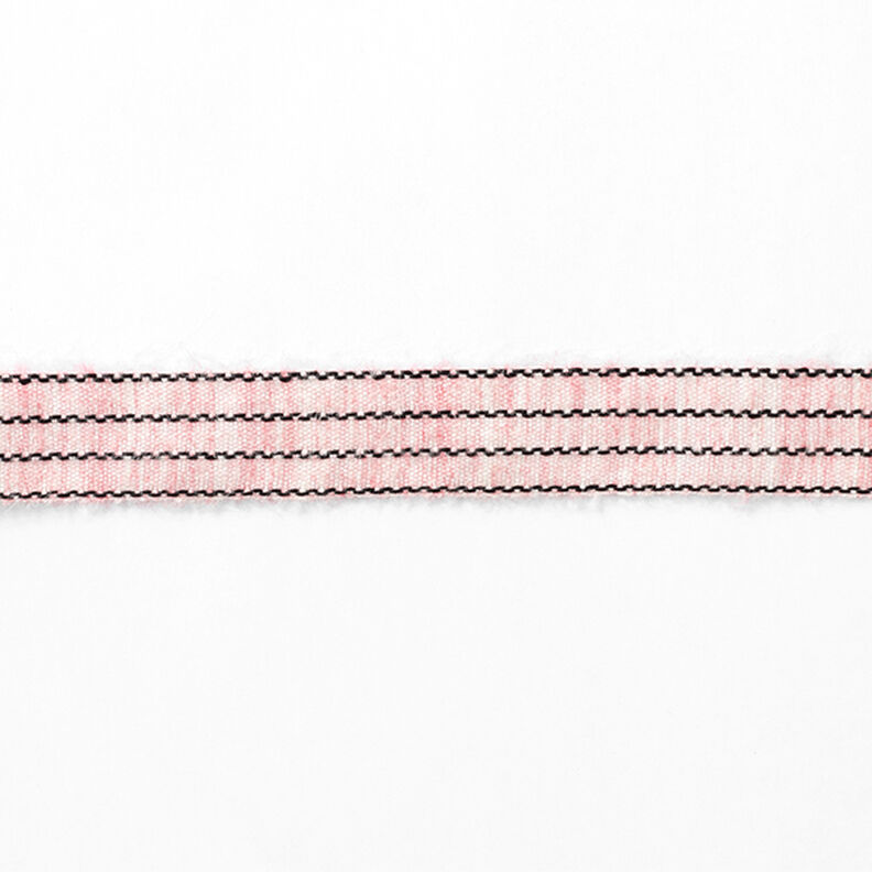 Vävt band Melange Ränder [27 mm] – rosa/svart,  image number 2