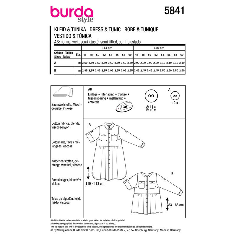 Plus-Size Klänning / Tunika | Burda 5841 | 46-60, image number 9