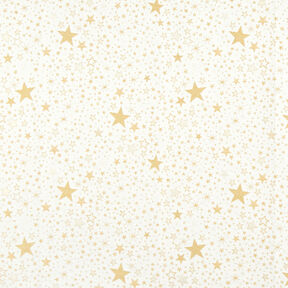 Dekorationstyg Jacquard Lurex Hav av stjärnor – ljusbeige/guld, 