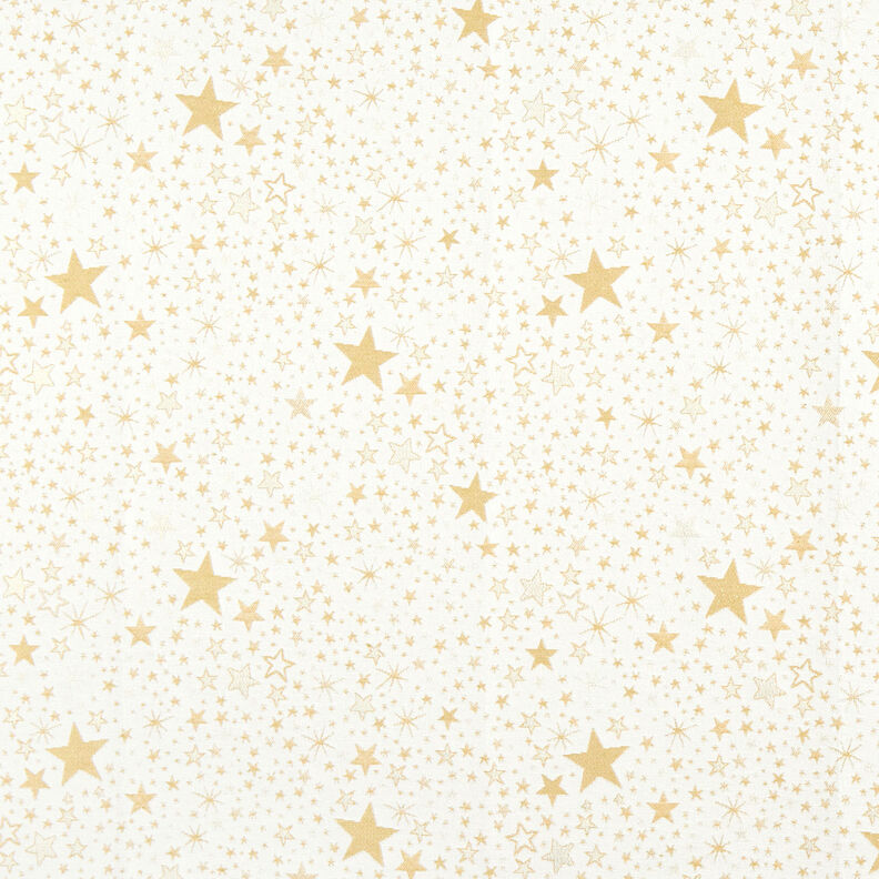 Dekorationstyg Jacquard Lurex Hav av stjärnor – ljusbeige/guld, image number 1