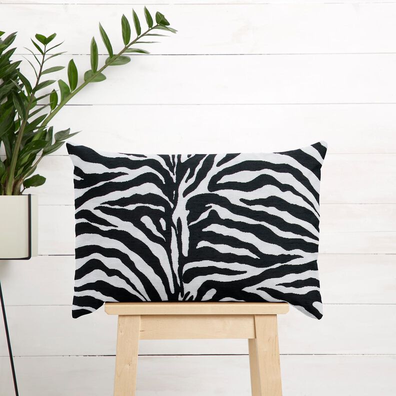 Stoppningstyg Jacquard zebra – vit/svart, image number 9